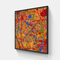 Tableau abstrait inspiration Pollock Paint - oeuvre imprimee ArtWall & Co