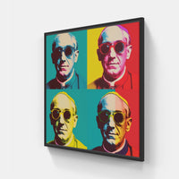 Tableau pop art inspiration Warhol Captivating Vibe - cadre noir caisse americaine