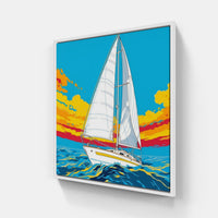 Harbor Serenity Majestic Yacht-Canvas-artwall-20x20 cm-White-Artwall