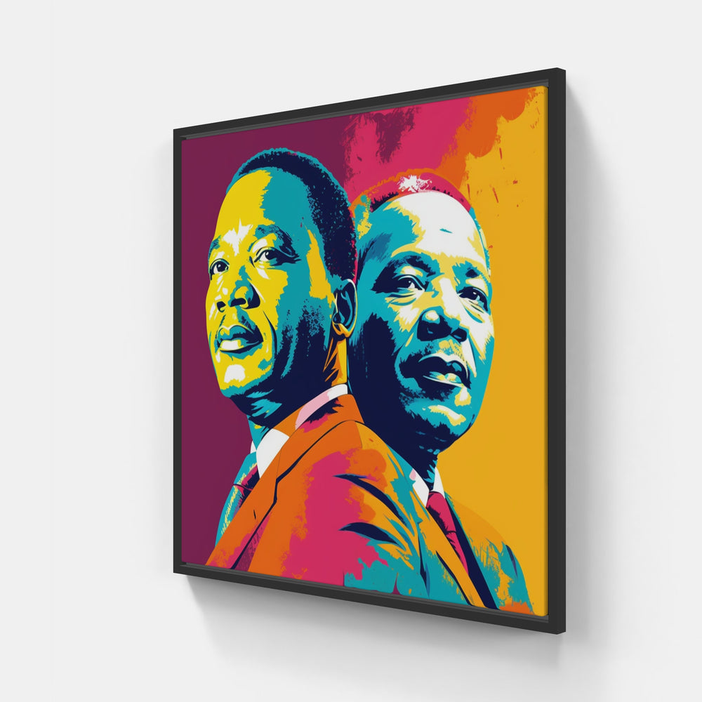 Martin Luther King Pop Power-Canvas-artwall-20x20 cm-Black-Artwall