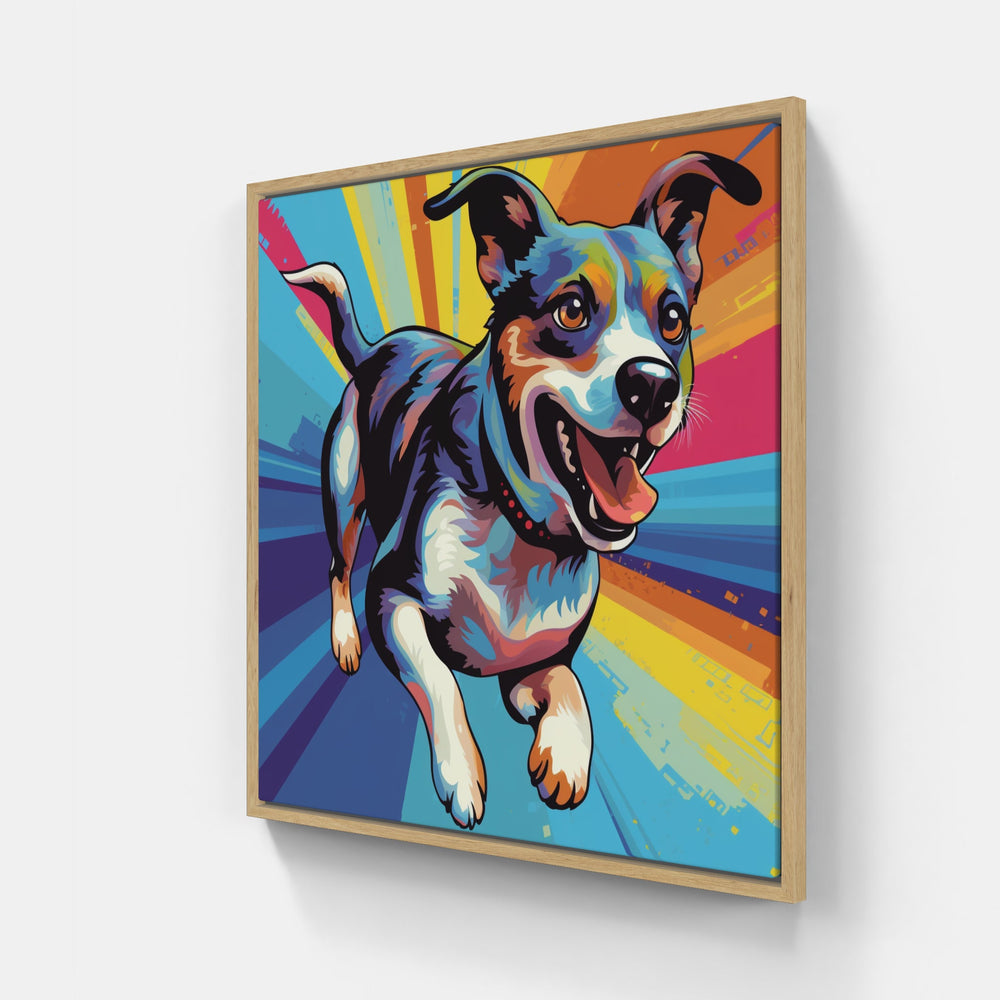 Dog come play-Canvas-artwall-20x20 cm-Wood-Artwall