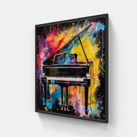 Mellow Piano Harmony-Canvas-artwall-20x20 cm-Black-Artwall