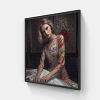 Antique Beauty in Vogue-Canvas-artwall-20x20 cm-Black-Artwall