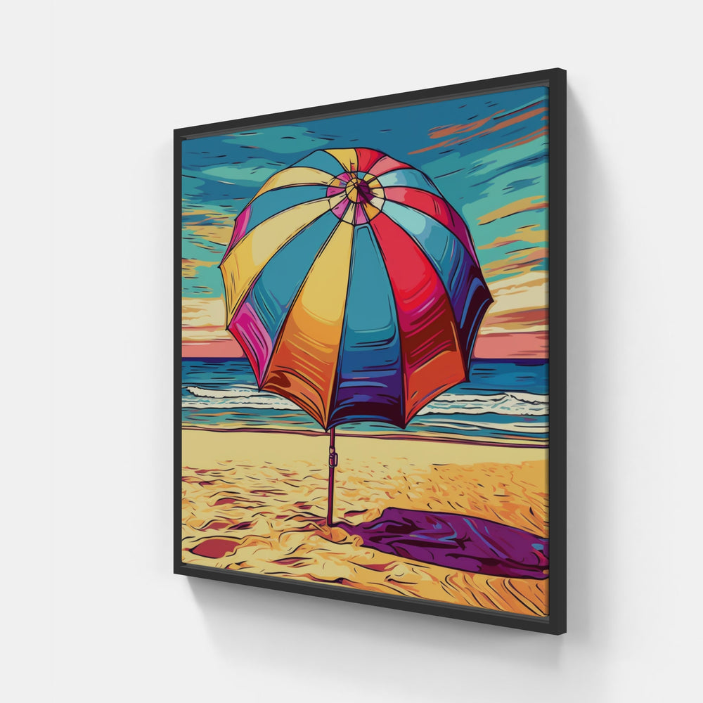 Pier Sunset Waves-Canvas-artwall-20x20 cm-Black-Artwall
