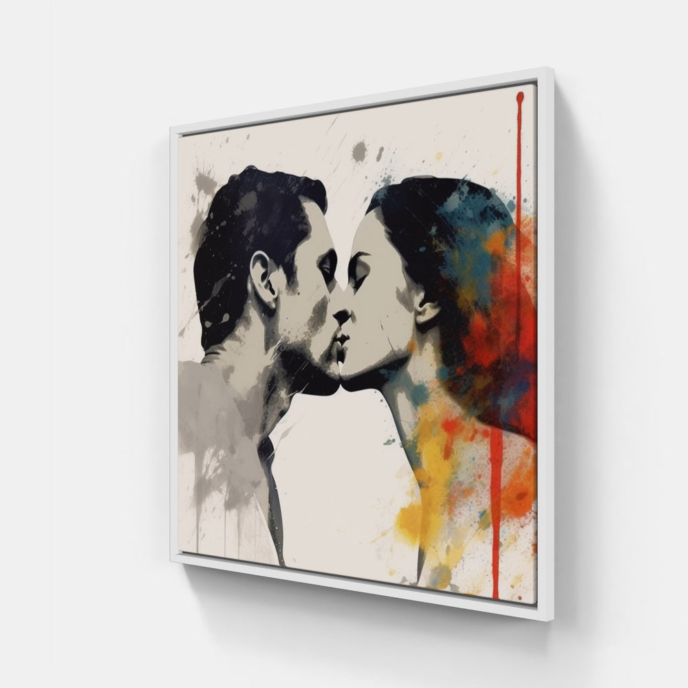 Tender Embrace Passion-Canvas-artwall-20x20 cm-White-Artwall