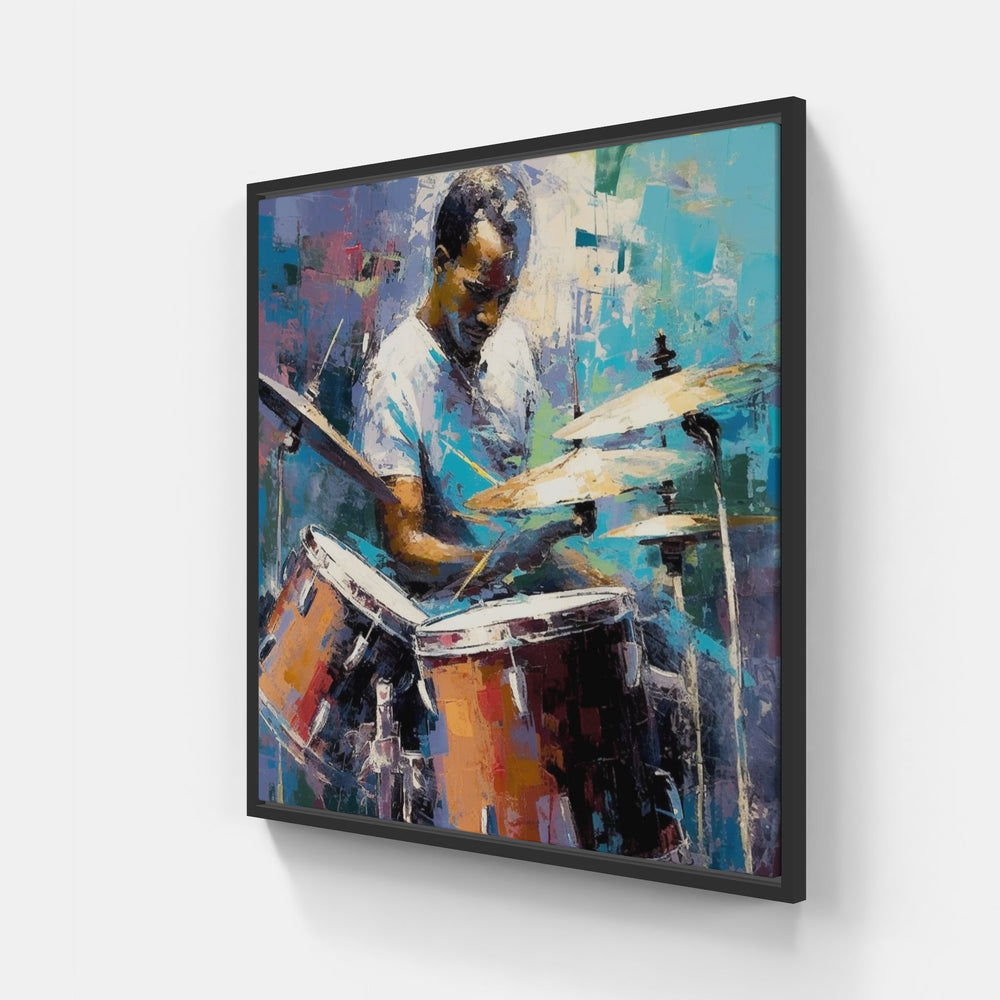 Drummers' Wonderland-Canvas-artwall-20x20 cm-Black-Artwall