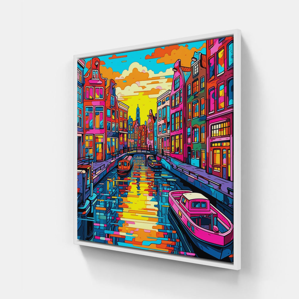 Dreaming Amsterdam"-Canvas-artwall-20x20 cm-White-Artwall