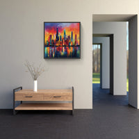 Expressive Urban Skyline-Canvas-artwall-Artwall