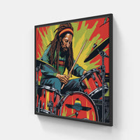 Captivating Drum Fusion-Canvas-artwall-20x20 cm-Black-Artwall