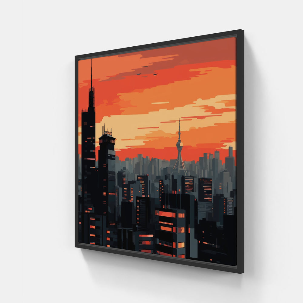 Metropolitan Skyline Beauty-Canvas-artwall-20x20 cm-Black-Artwall