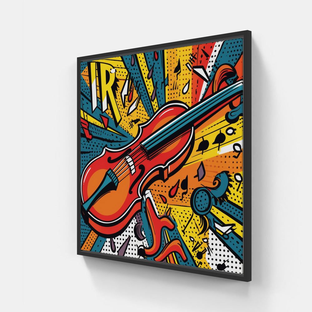 Enrapturing Violin Reverie-Canvas-artwall-20x20 cm-Black-Artwall