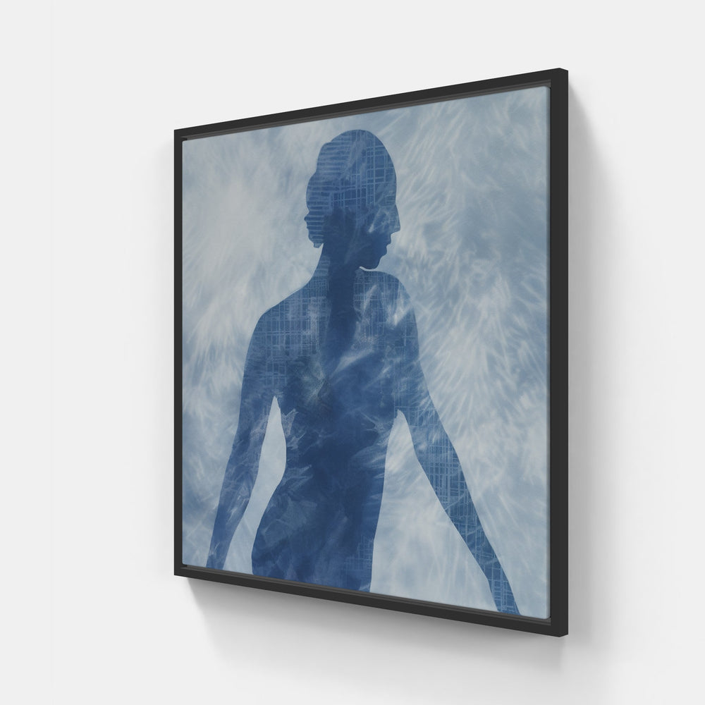 Antique Beauty in Blue-Canvas-artwall-20x20 cm-Black-Artwall