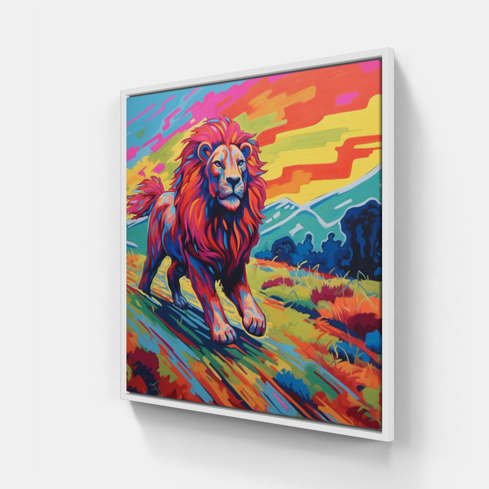 lion pride roar strength-Canvas-artwall-20x20 cm-White-Artwall