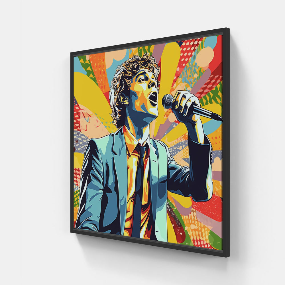 Enrapturing Singer Muse-Canvas-artwall-20x20 cm-Black-Artwall