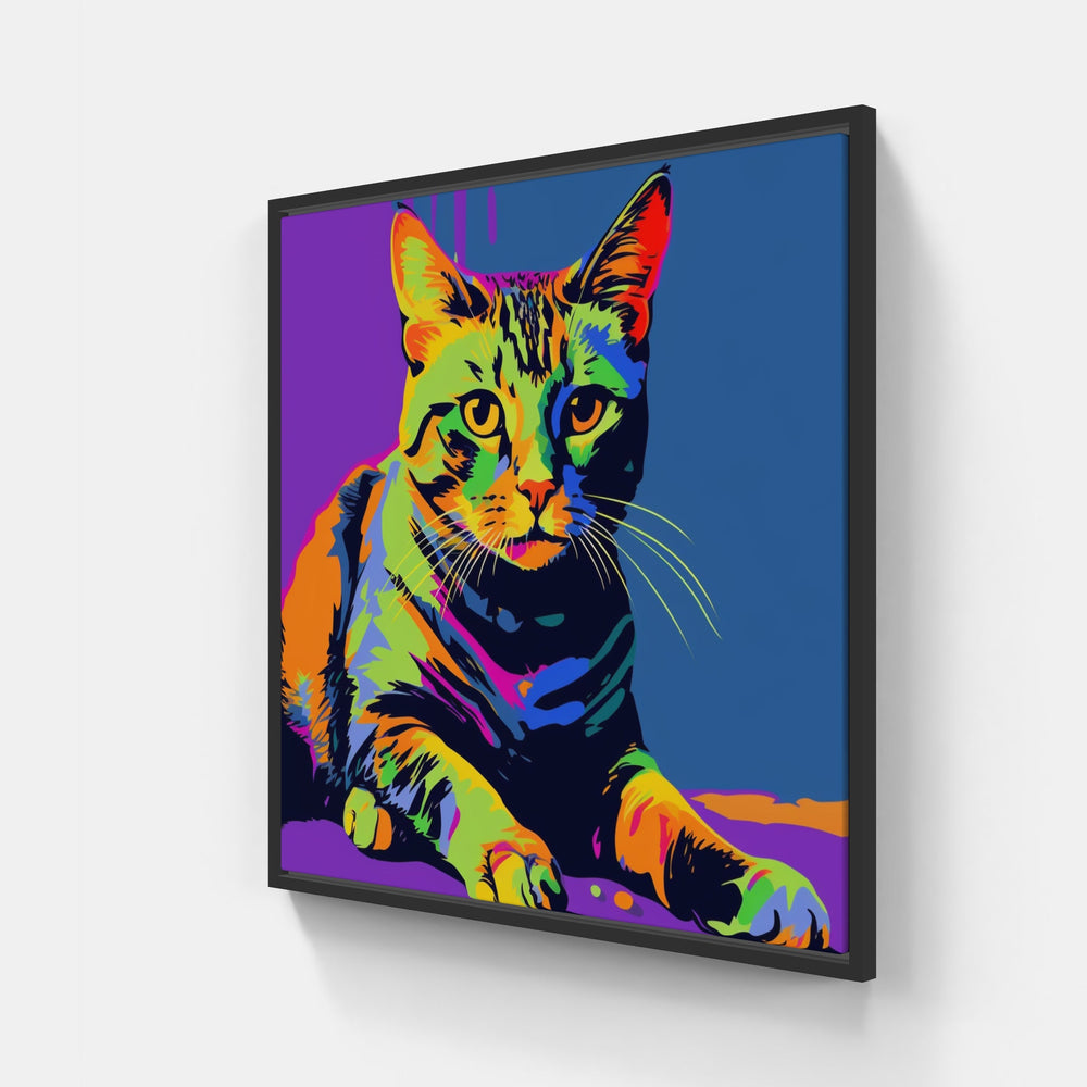Cat fur soft-Canvas-artwall-20x20 cm-Black-Artwall