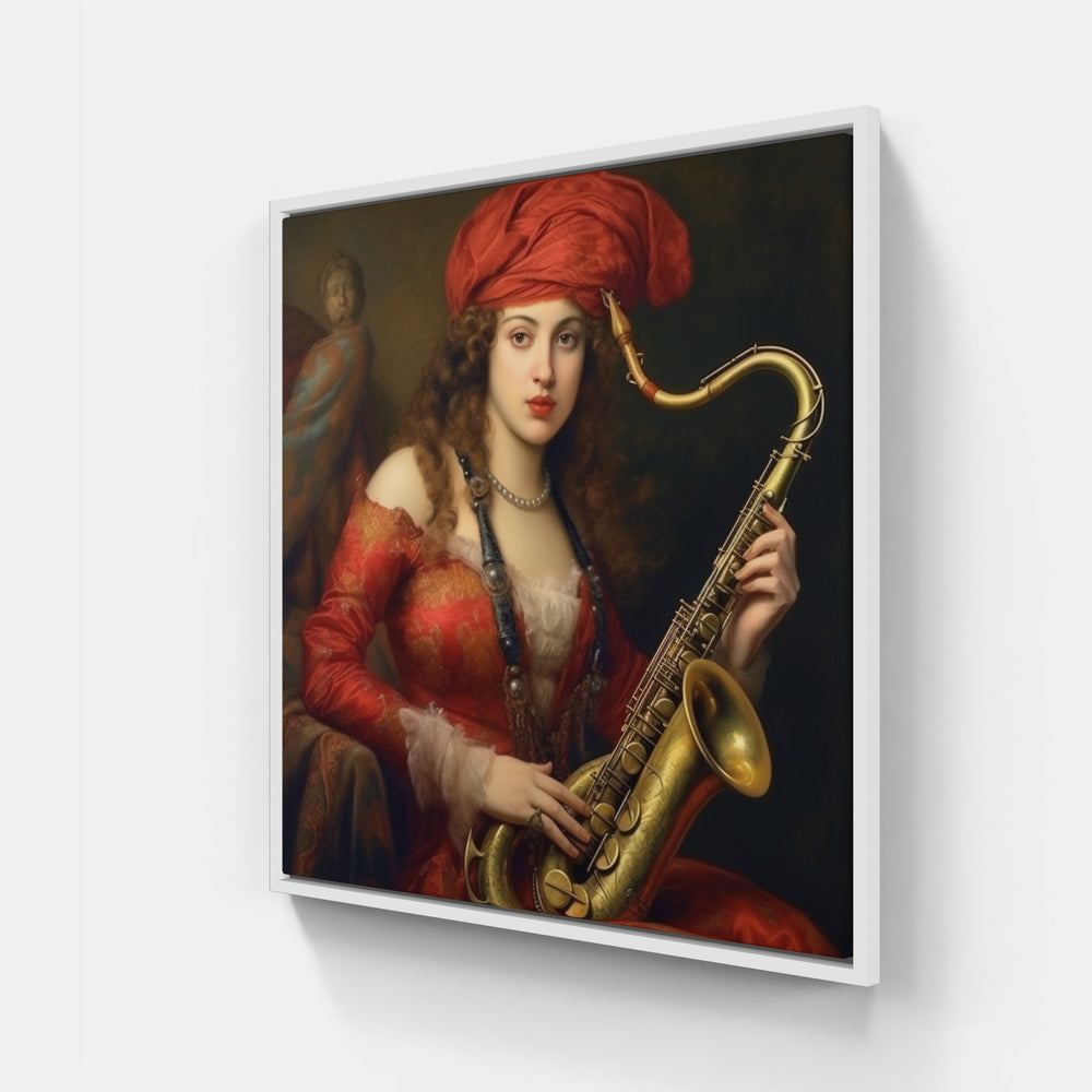 Enchanting Saxophone Vibes-Canvas-artwall-20x20 cm-White-Artwall