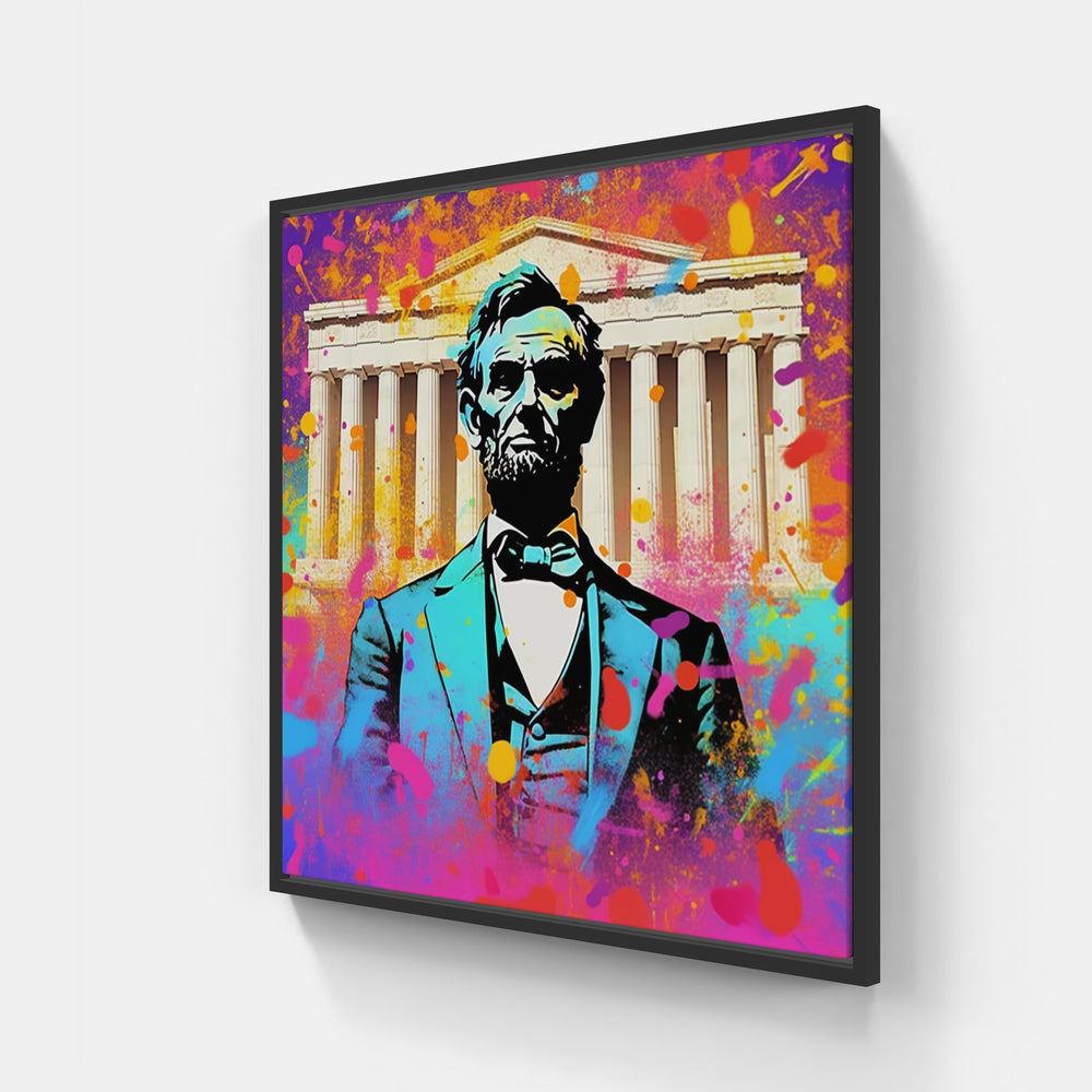 Abraham Lincoln-Canvas-artwall-20x20 cm-Black-Artwall