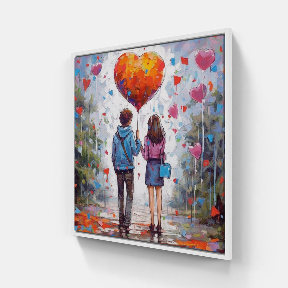 Blissful Heart Connection-Canvas-artwall-20x20 cm-White-Artwall