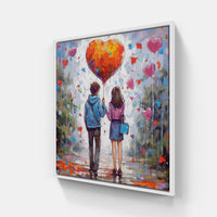 Blissful Heart Connection-Canvas-artwall-20x20 cm-White-Artwall