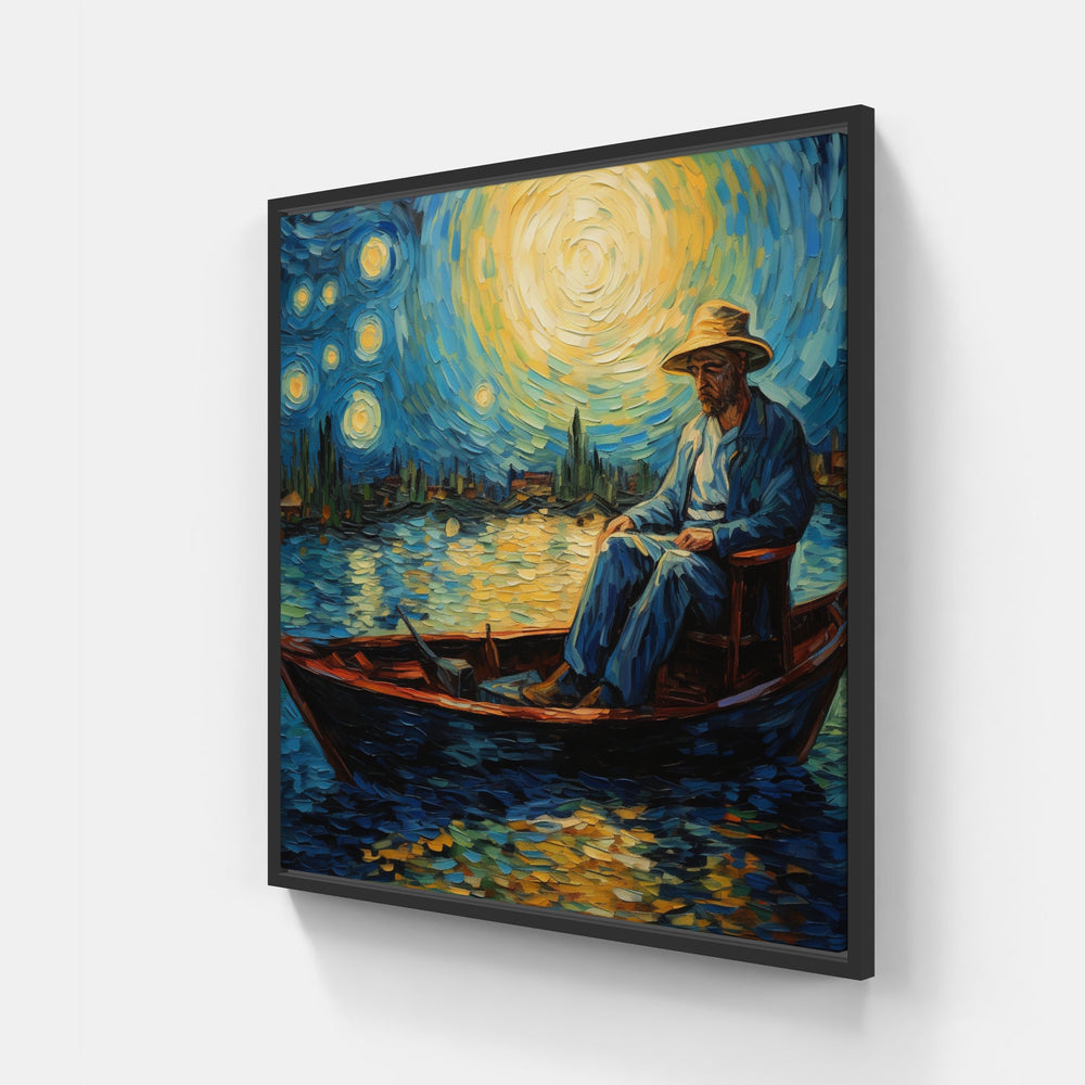 Bold Van Gogh Blooms-Canvas-artwall-20x20 cm-Black-Artwall