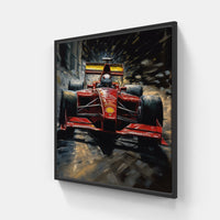 Racing Symphony Formula 1-Canvas-artwall-20x20 cm-Black-Artwall