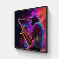 Captivating Saxophone Solo-Canvas-artwall-20x20 cm-Black-Artwall