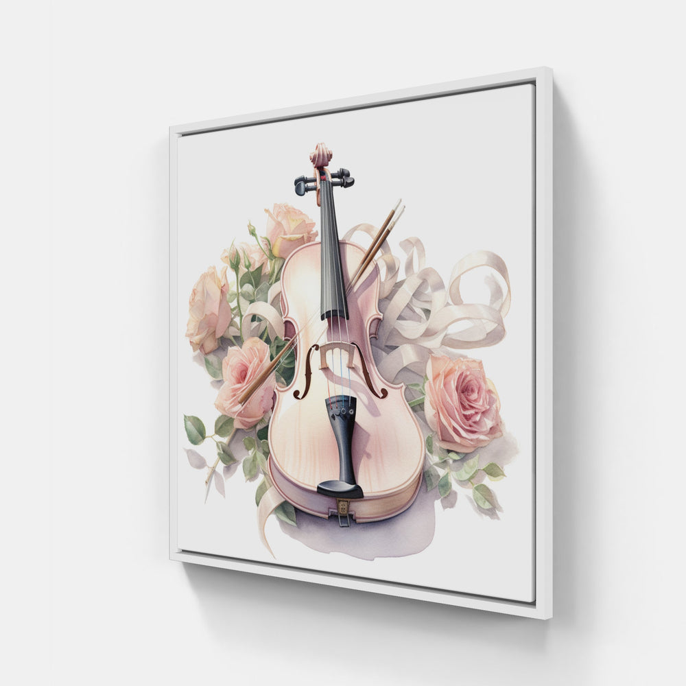 Captivating Violin Elegance-Canvas-artwall-20x20 cm-White-Artwall
