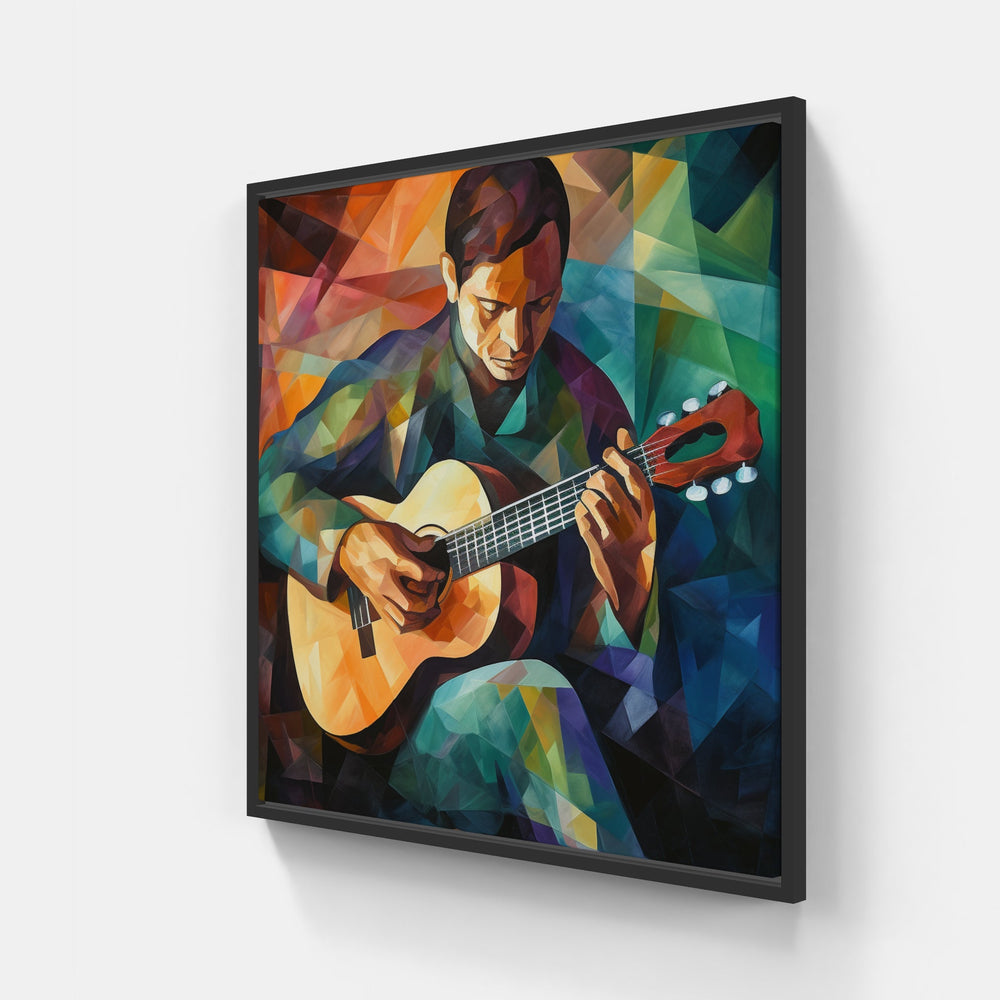 Enigmatic Guitar Chorus-Canvas-artwall-20x20 cm-Black-Artwall