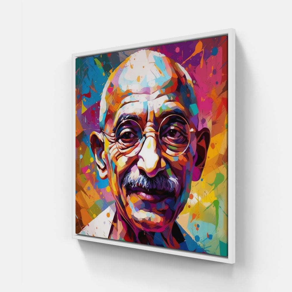 Ghandi Spirit-Canvas-artwall-20x20 cm-White-Artwall