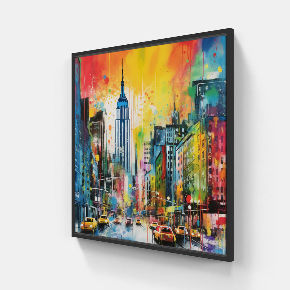 Urban Metropolis: NYC-Canvas-artwall-20x20 cm-Black-Artwall