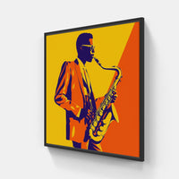 Soulful Saxophone Serenade-Canvas-artwall-20x20 cm-Black-Artwall