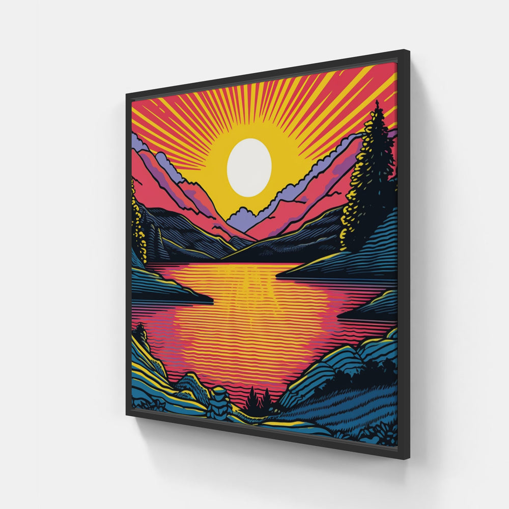 Picturesque Sunset Haven-Canvas-artwall-20x20 cm-Black-Artwall