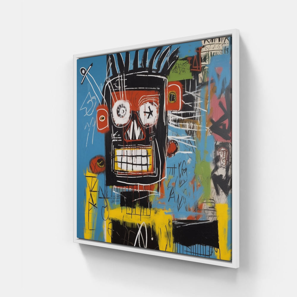 Raw Basquiat Energy-Canvas-artwall-20x20 cm-White-Artwall