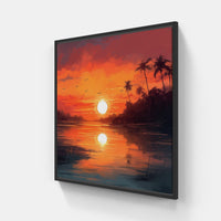 Blissful Sunset Reverie-Canvas-artwall-20x20 cm-Black-Artwall