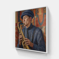 Mellow Saxophone Melodies-Canvas-artwall-20x20 cm-White-Artwall