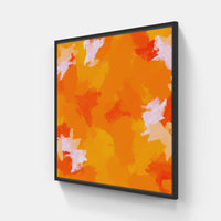 Orange sun rays-Canvas-artwall-20x20 cm-Black-Artwall