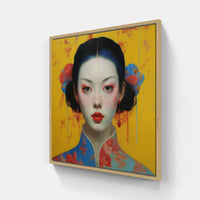 Radiant Crimson Harmony-Canvas-artwall-20x20 cm-Wood-Artwall