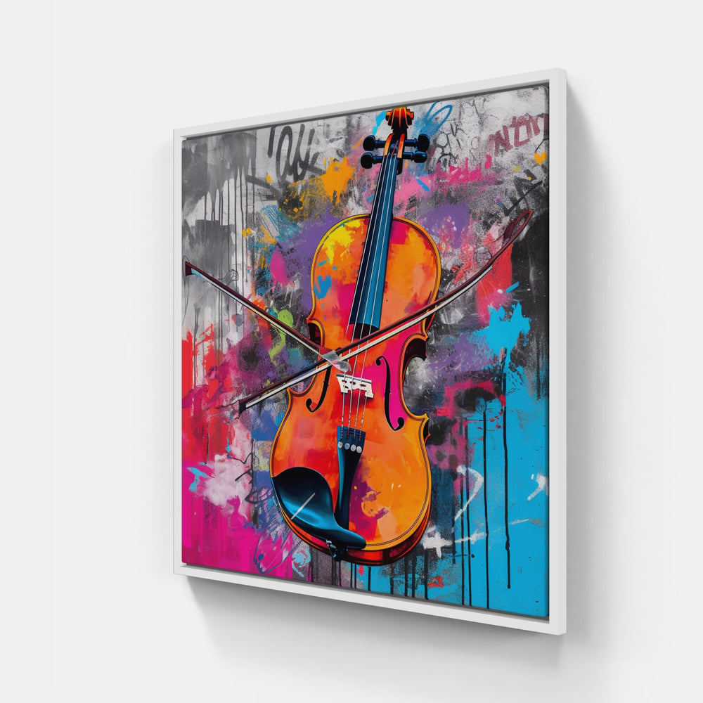 Spirited Violin Performance-Canvas-artwall-20x20 cm-White-Artwall