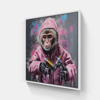 Graceful Monkeys Art-Canvas-artwall-20x20 cm-White-Artwall