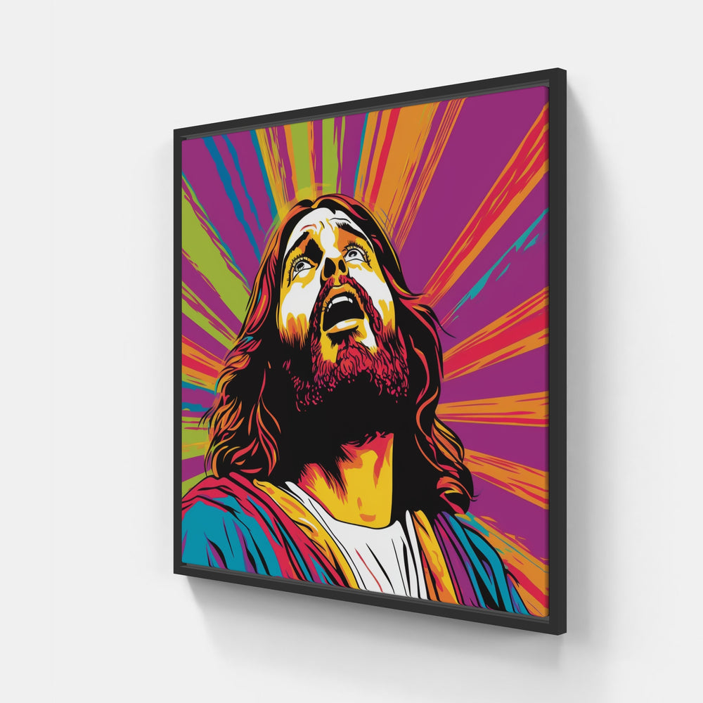 Jesus Love-Canvas-artwall-20x20 cm-Black-Artwall