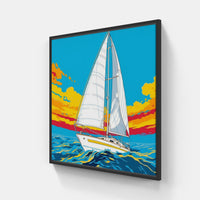 Harbor Serenity Majestic Yacht-Canvas-artwall-20x20 cm-Black-Artwall