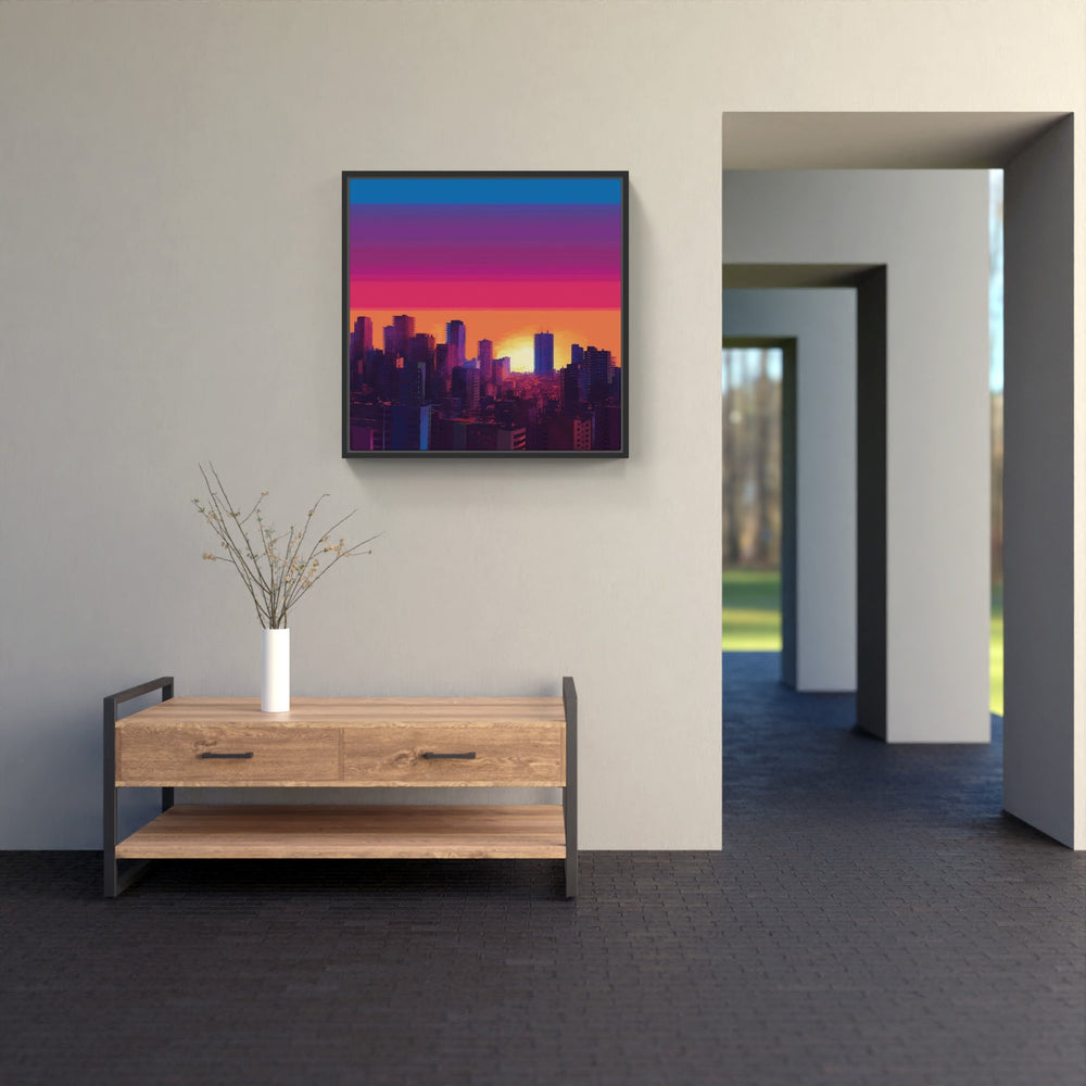 Serene Night Skyline-Canvas-artwall-Artwall