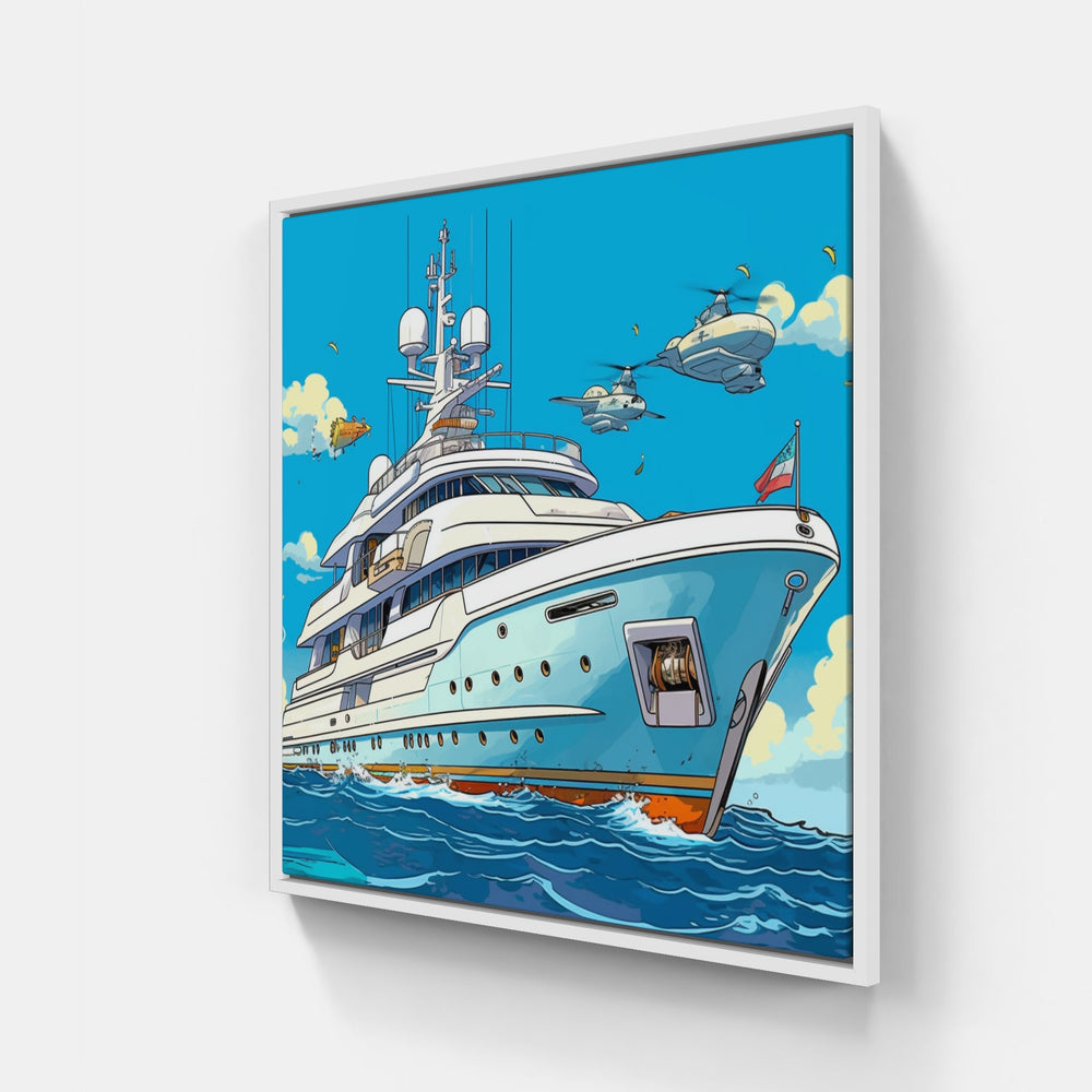 Seafaring Dreams Stunning Boat-Canvas-artwall-20x20 cm-White-Artwall
