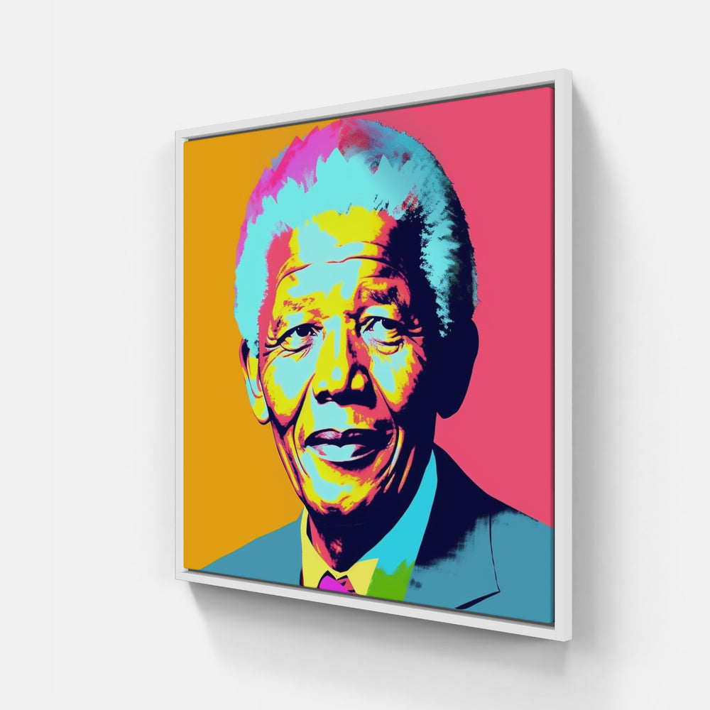 Mandela South Africa-Canvas-artwall-20x20 cm-White-Artwall