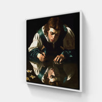 Caravaggio's Luminous Intrigue-Canvas-artwall-20x20 cm-White-Artwall
