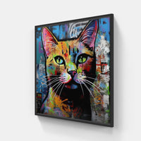 Cat Fuzz Soft Fur-Canvas-artwall-20x20 cm-Black-Artwall