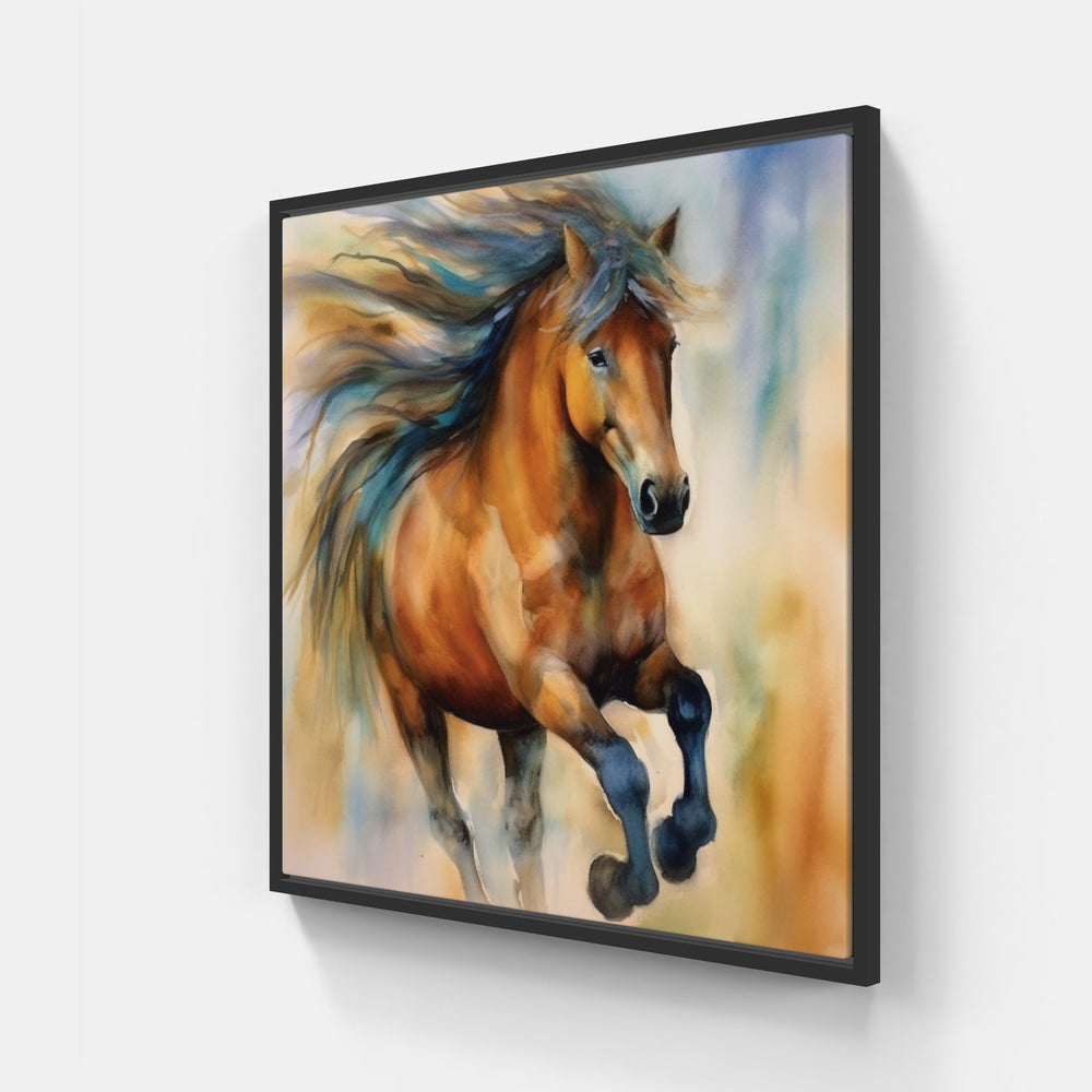 Beautiful Horse Mane-Canvas-artwall-20x20 cm-Black-Artwall