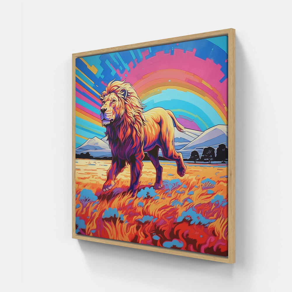 Lion Roar Brave Strong-Canvas-artwall-20x20 cm-Wood-Artwall