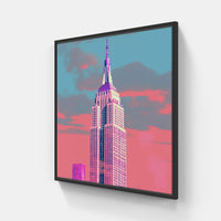 Stellar Skyline: NY-Canvas-artwall-20x20 cm-Black-Artwall