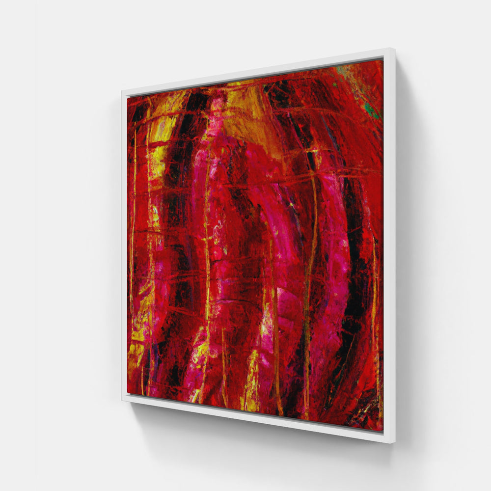 Red fire blazing-Canvas-artwall-20x20 cm-White-Artwall